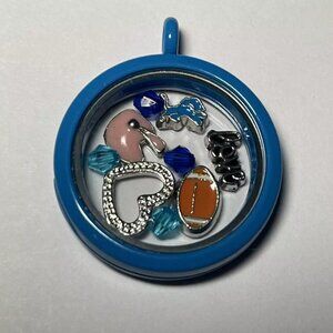 Detroit Lions NFL Memory Charm Locket w/ 22 IN chain NEW